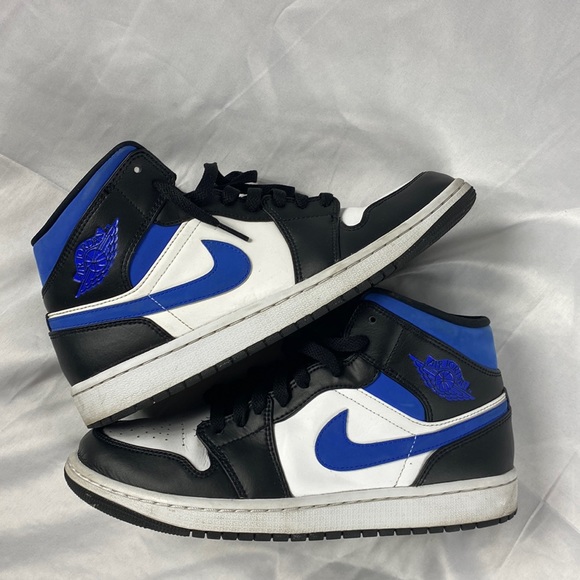 2021 Air Jordan 1 Mid 'Racer Blue' men size 9 554724 140 - Picture 1 of 16